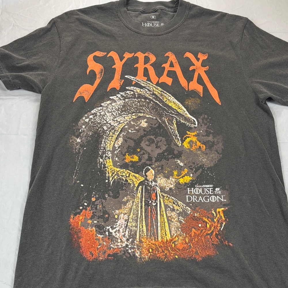 GAME OF THRONES HOUSE OF DRAGON SYRAX GRAY T SHIRT